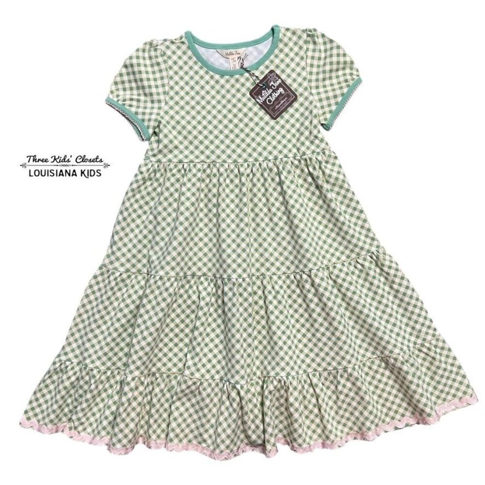 NEW Matilda Jane 8Y Brilliant Daydream Easy As Pie Green Gingham Dress